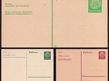 1933 Hindenburg, Third Reich, Germany, Postal Cards