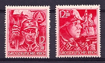 1945 Third Reich, Last Issue, Germany (Mi. 909 - 910, Full Set, CV $120, MNH)