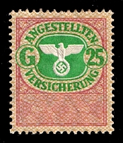 'G25' Employee Medical Insurance Stamp, Revenue, Swastika, Third Reich, Nazi Germany