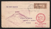1930 (31 May) United States, Graf Zeppelin airship airmail cover from Brooklyn to Hamburg, 1st Pan-American Round Flight 'Lakehurst - Sevilla - Friedrichshafen' (Sieger 64 G, CV $780)