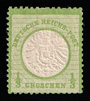 1872 1/3gr German Empire, Large Breast Plate, Germany (Mi. 17 a, CV $60)
