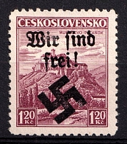 1939 1.2k Moravia-Ostrava, Bohemia and Moravia, Germany Local Issue (Mi. 10, Type II, CV $90, MNH)