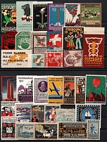 Germany, Europe, Stock of Cinderellas, Non-Postal Stamps, Labels, Advertising, Charity, Propaganda (#223B)