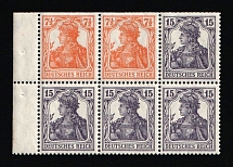 1917 German Empire, Germany, Se-tenant, Zusammendrucke, Block (Mi. H - Bl. 14 aa A, Margin, CV $2,600, MNH)