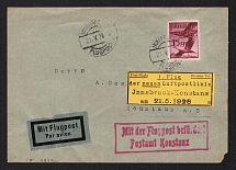 1928 (21 May) Austria Airmail cover from Innsbruck to Konstanz (Germany) 1st flight, with airmail handstamp