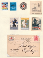 Hamburg, Red Cross, Fund to Help Veterans and Victims, Germany, Stock of Rare Cinderellas, Non-postal Stamps, Labels, Advertising, Charity, Propaganda (#105)