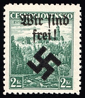 1939 2k Moravia-Ostrava, Bohemia and Moravia, Germany Local Issue (Mi. 13, Type I, Signed, CV $60, MNH)