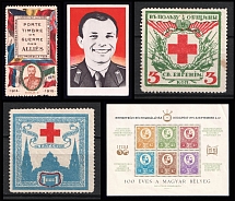 Community Red Cross, Yuri Gagarin, Russia, Hungary, Cinderellas, Stock of Non-Postal Stamps