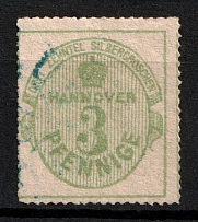 1864 3gr Hannover, German States, Germany (Mi. 21, Signed, Canceled, CV $110)