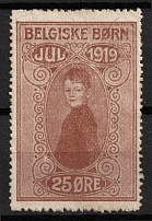 1919 Denmark, 'Belgian Children, Christmas', Charity Stamp