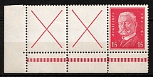 1928 15pf Weimar Republic, Germany, Se-tenant, Zusammendrucke (Mi. W 30.2, Corner Margin, CV $40, MNH)