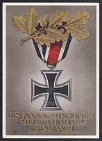 1940 (10 Oct) The Iron Cross 'Only One of Us can be the Victor and That is We', Klagenfurt, Third Reich, Germany, Postcard (Commemorative Cancellation)