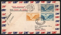 1933 (18 Oct) United States (Canal Zone), Graf Zeppelin airship airmail cover from Cristobal to Akron, Flight 'Miami - Akron' (Sieger 242 A, CV $240)