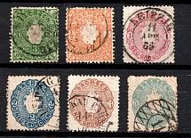 1863-67 10ngr Prussia, German States, Germany (Mi. 14 - 19, Full Set, Signed, Canceled, CV $170)