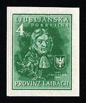 1944 '4' Ljubljana, German Occupation, Germany (Mi. II B, Unissued Stamp, CV $70, MNH)