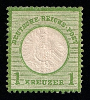 1872 1kr German Empire, Large Breast Plate, Germany (Mi. 23 b, Signed, CV $520)