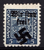 1939 5h Moravia-Ostrava, Bohemia and Moravia, Germany Local Issue (Mi. 1, Type II, CV $50, MNH)