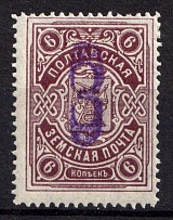 1909 3k on 6k Poltava Zemstvo, Russia (Schmidt #15, CV $40)