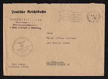 1942 (4 Apr) Alsace, German Occupation, Germany, Official Cover from the 'Deutsche Reichsbahn', Strasbourg - Mulhouse