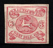 1862 3s Braunschweig, German States, Germany (Mi. 12 A a, Sc. 11, Signed, CV $1,000)