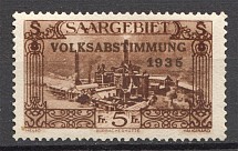 1935 Saarland Germany (Point between 'AA', CV $100)
