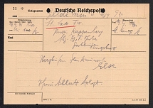 1919 Weimar Republic, 'Deutsche Reichspost', Special Telegram, Germany