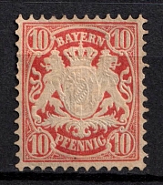 1876 10pf Bavaria, German States, Germany (Mi. 39, Sc. 41, CV $310)