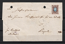 1858 10k (Sc. 2), Cover from Dorpat to Keriele, dotted and numeral cancellation '393'.