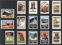 Bavarian Railway Workers Organization, Munich, Germany, Stock of Rare Cinderellas, Non-postal Stamps, Labels, Advertising, Charity, Propaganda