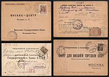 1926-1929 Soviet Union, USSR, Receipts Notice with Revenue Stamps