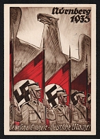 1935 'German unity - German power', Propaganda Postcard, Third Reich Nazi Germany