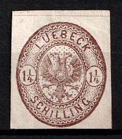 1864 1.25s Lubeck, German States, Germany (Mi. 13 b, Sc. 13 a, CV $80)