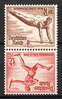 1936 Third Reich, Germany, Tete-beche, Zusammendrucke (Mi. SK 28, CV $30)