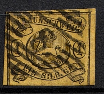 1861 1sgr Braunschweig, German States, Germany (Mi. 11 a, Canceled, CV $90)