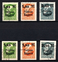 1919-20 Bavaria, Germany (Mi. 174 A, B - 176 A, B, Full Sets, Canceled, CV $190)