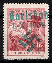 1938 1k Occupation of Karlsbad Sudetenland, Germany (Mi. 52, Signed, CV $220)
