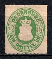 1867 1/3gr Oldenburg, German States, Germany (Mi. 15 B, CV $50)