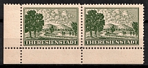 1943 Theresienstadt Ghetto, Bohemia and Moravia, Germany, Pair (Forgery, Corner Margins, MNH)