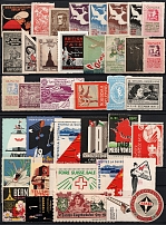 Germany, Europe & OverseasStock of Cinderellas, Non-Postal Stamps, Labels, Advertising, Charity, Propaganda (#221B)