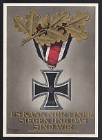 1940 The Iron Cross 'Only One of Us can be the Victor and That is We', Third Reich, Germany, Postal Card