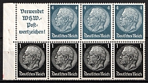 1939 Third Reich, Germany, Se-tenant, Zusammendrucke, Block (Mi. H-Bl. 93 B, CV $50, MNH)