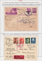 1940-41 Switzerland, Propaganda, Express Mail Postcards to Alsace–Lorraine franked with Mi. 399 - 402