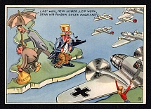 1933 'Farewell, My Darling, Farewell, for We are Heading Towards England', Plauen, Germany, WWII Anti-Allies Propaganda, Caricature, Postcard, Author H. W. Gipser