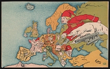 1918 'The Great War', World War I Russia Related Propaganda, French Postcard, Mint