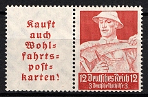 1934 Third Reich, Germany, Se-tenant, Zusammendrucke (Mi. W 101, CV $30)
