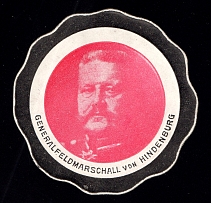 'Field Marshal Paul von Hindenburg', WWI German Propaganda, Mail Seal Label