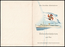 1938 (26 Apr) 'Wilhelm Gustloff', The German Labor Front, Cruise Menu/Programme, Third Reich Nazi Germany Propaganda