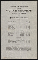 Geneva, Switzerland, War Victims Relief Committee, Food Prices Receipt