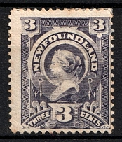1890 3c Newfoundland, Canada (SG 58a, CV $100)