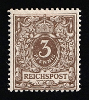 1889-92 3pf German Empire, Germany (Mi. 45 a, CV $130)